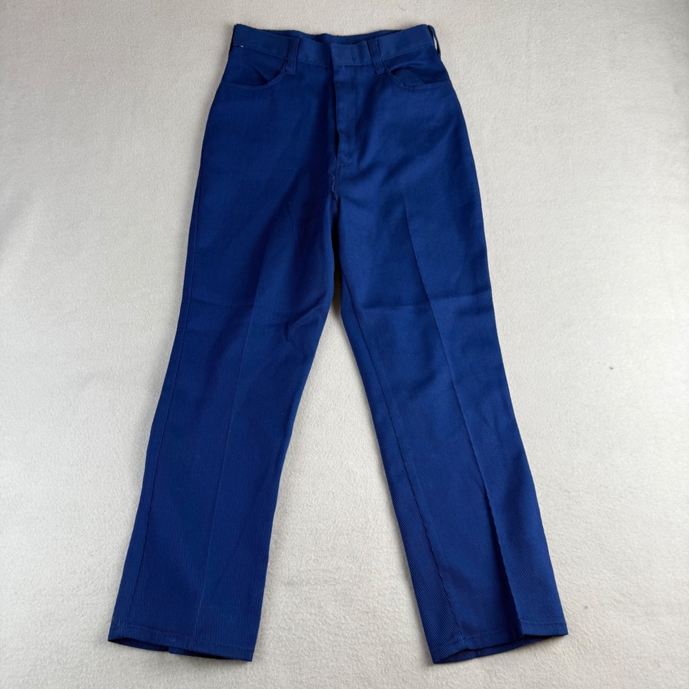 Vintage Sears Perma-Prest Royal Blue Slim Fit Straight Leg Trousers Size 12 Slim